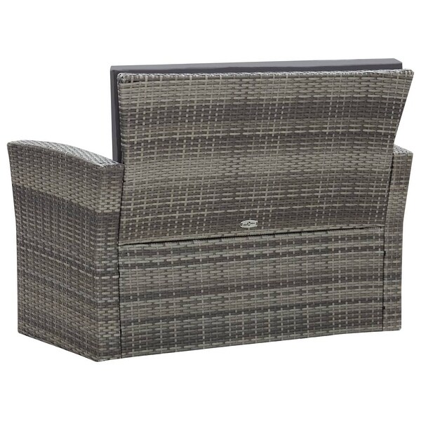 4 Piece Garden Lounge Set with Cushions Poly Rattan Gray - Overstock - 35107067