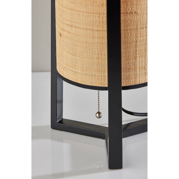 Quinn Table Lantern Wood Black Adesso