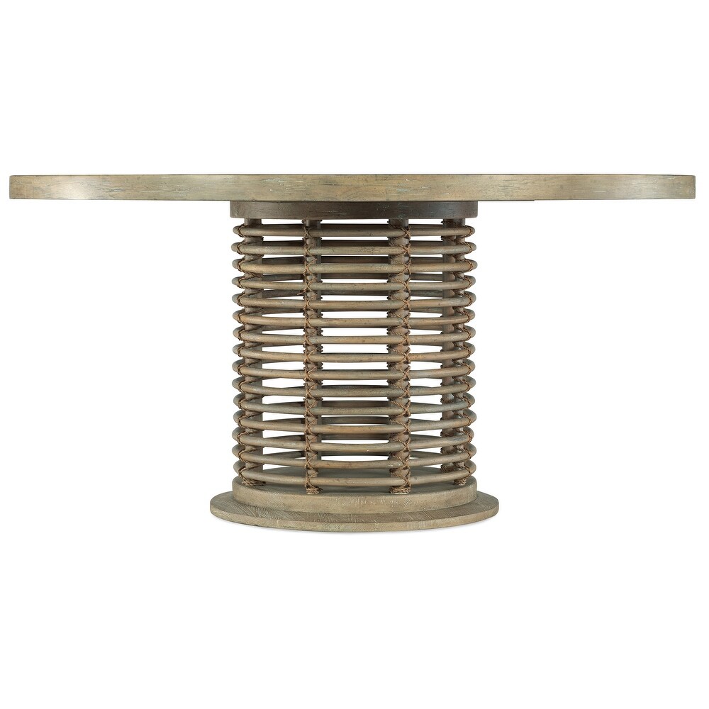 Surfrider 60in Rattan Round Dining Table   60\