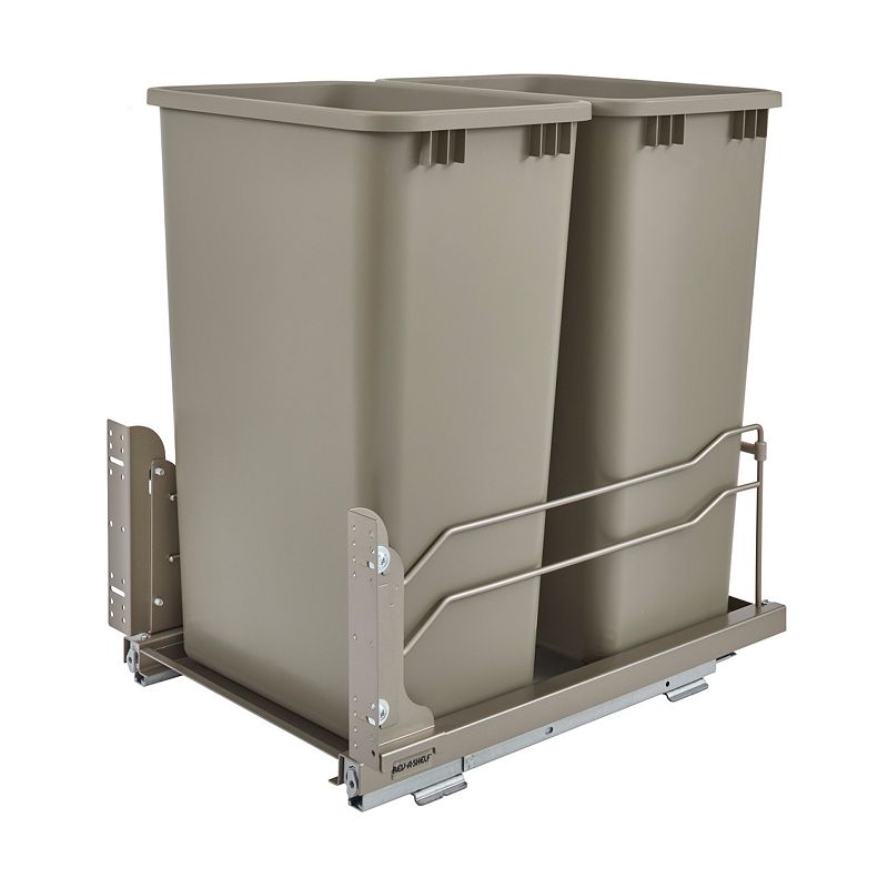 Rev-a-shelf Double Pull Out Trash Can 50 Qt With Soft-close， 53wc-2150scdm-212