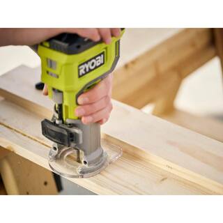 RYOBI ONE+ 18V Cordless Compact Fixed Base Router (Tool Only) with 24-Piece Router Bit Set PCL424B-A252401