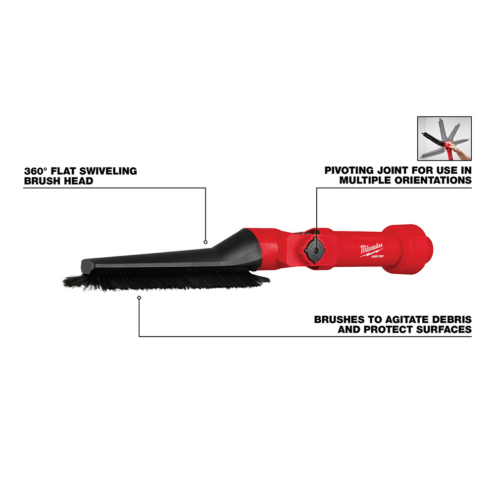 Milwaukee AIR-TIP™ Low-Profile Pivoting Brush Tool