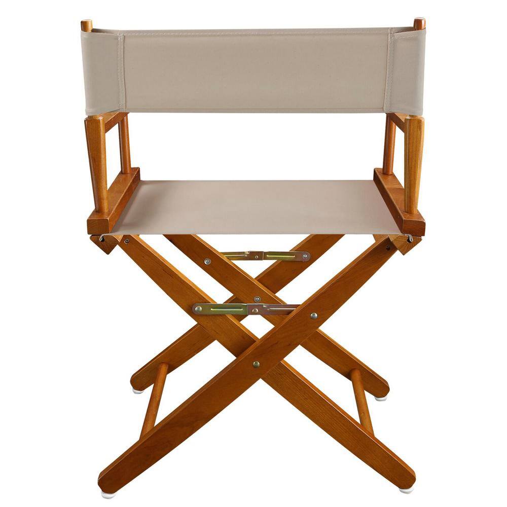 American Trails 18 in. Extra-Wide Mission Oak Wood FrameNatural Canvas Seat Folding Directors Chair 206-04032-12