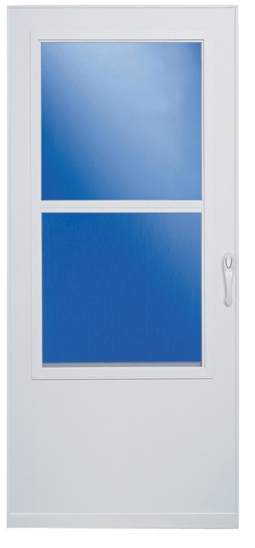 Larson 81 in. H X 36 in. W Aluminum/Wood White Mid-View Reversible Self-Storing Storm Door