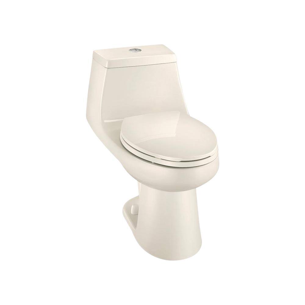 Glacier Bay 1-Piece 1.1 GPF1.6 GPF High Efficiency Dual Flush Elongated All-in-One Toilet in Biscuit N2420-BISC