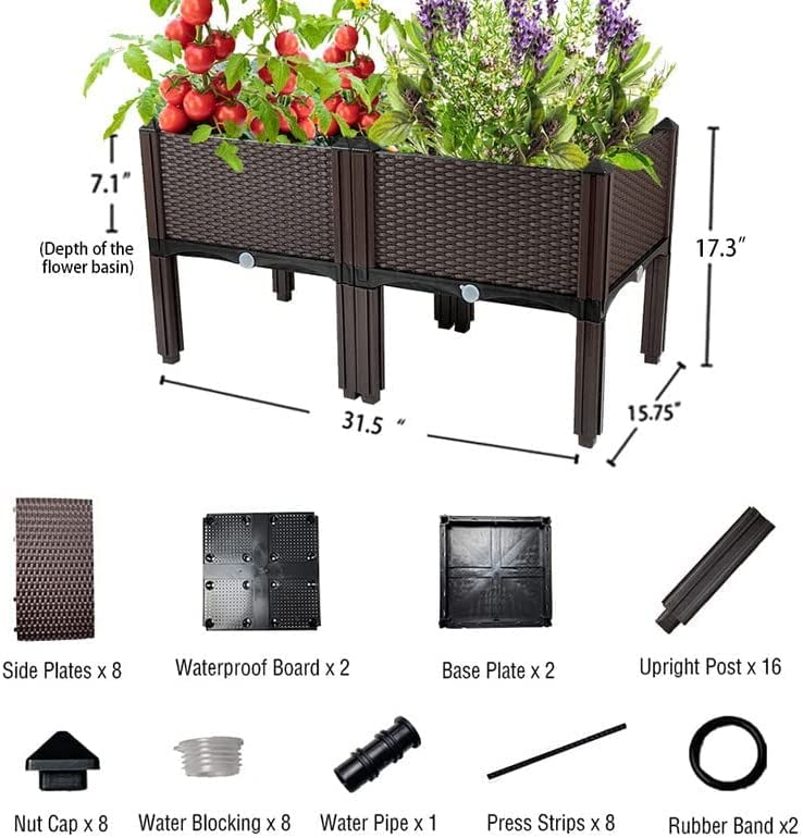 Raised Garden Bed with Legs Planters for Outdoor Plants Planter Box Plant pots Elevated Garden Boxes Perfect for Garden Patio Balcony Deck to Planting Flowers Vegetables Tomato and Herbs