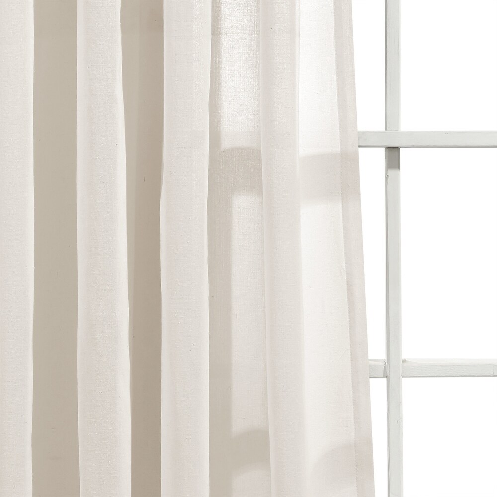 Lush Decor Ruched Waterfall Linen Window Curtain Single Panel   84\