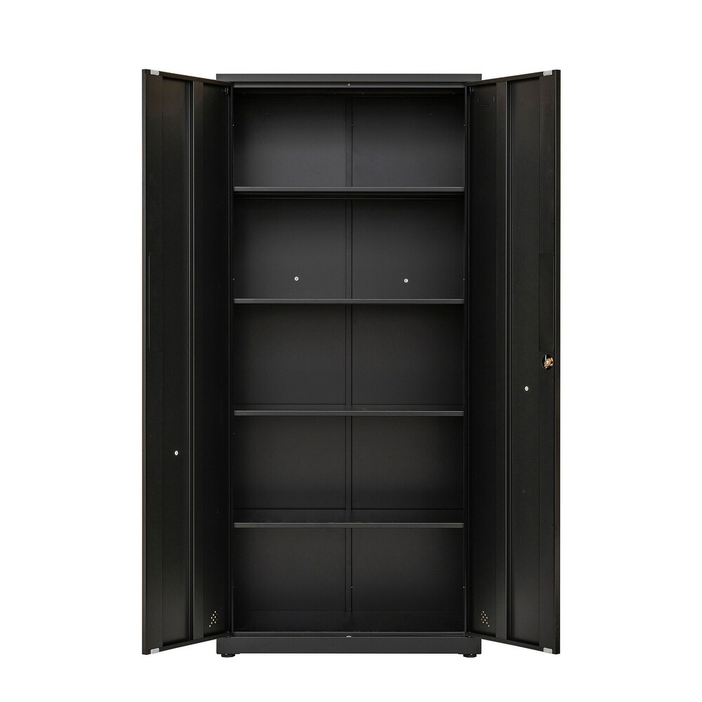 High Storage Cabinet with 2 Doors and 4 Partitions