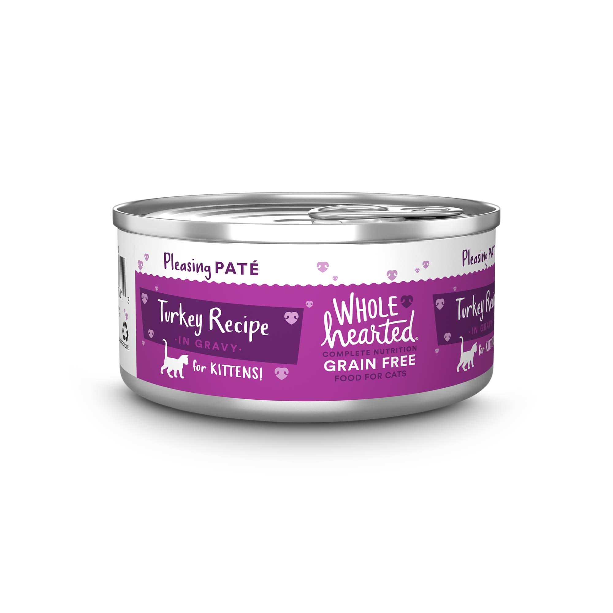 WholeHearted Grain-Free Turkey Recipe Pate Wet Kitten Food， 5.5 oz.， Case of 12