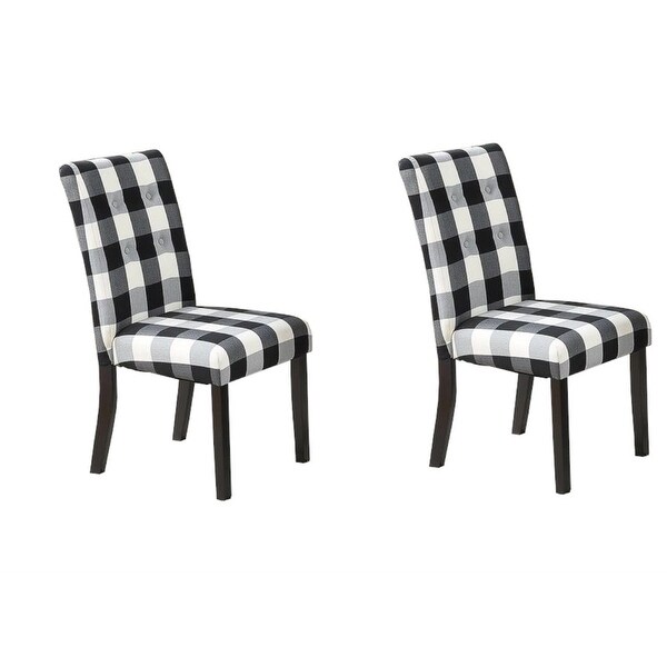 Dining Room Chairs Polyfiber Tufted Set of 2