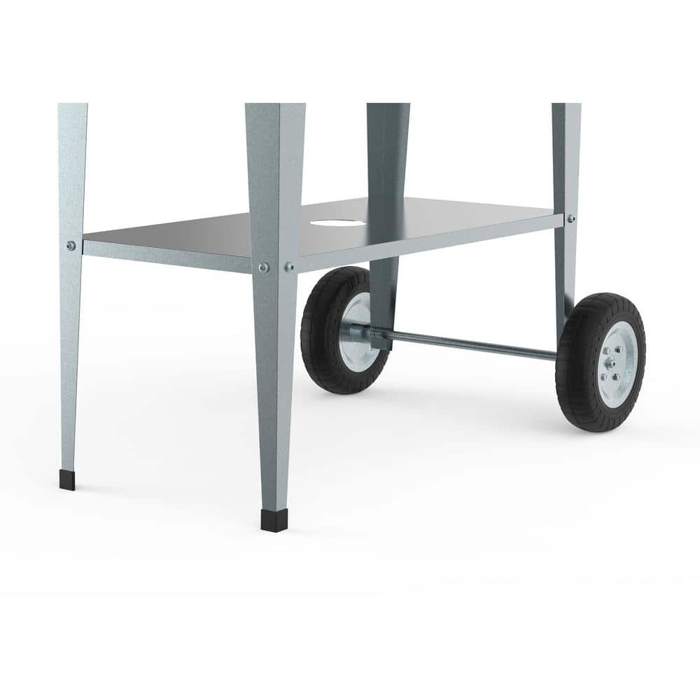 Herstera Garden Trolley 25.9 in. L x 13.7 in. W x 31.5 in. H Galvanized Steel Raised Planter HER1000