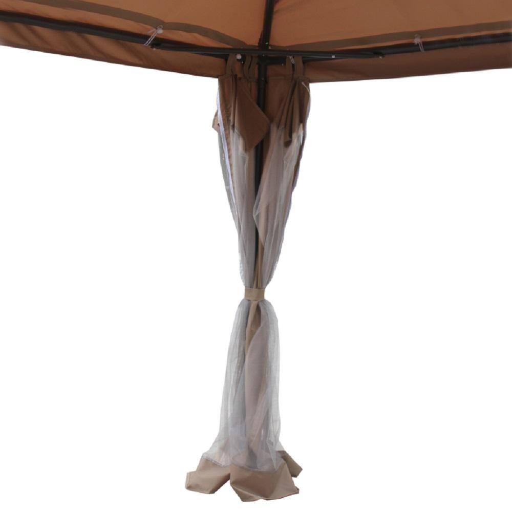 ALEKO 10 ft x 13 ft Brown Canopy Gazebo Canopy with Mesh Insect Screen