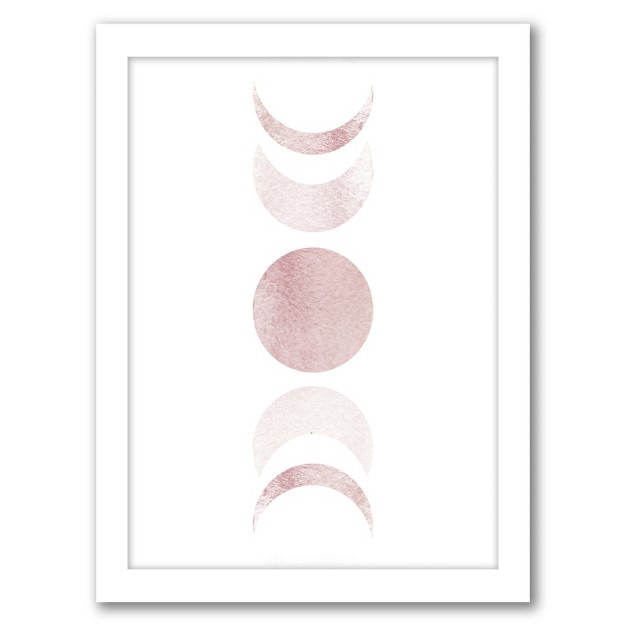 Americanflat Minimalist Educational Moon Phases In Pink By Tanya Shumkina Framed Print Wall Art