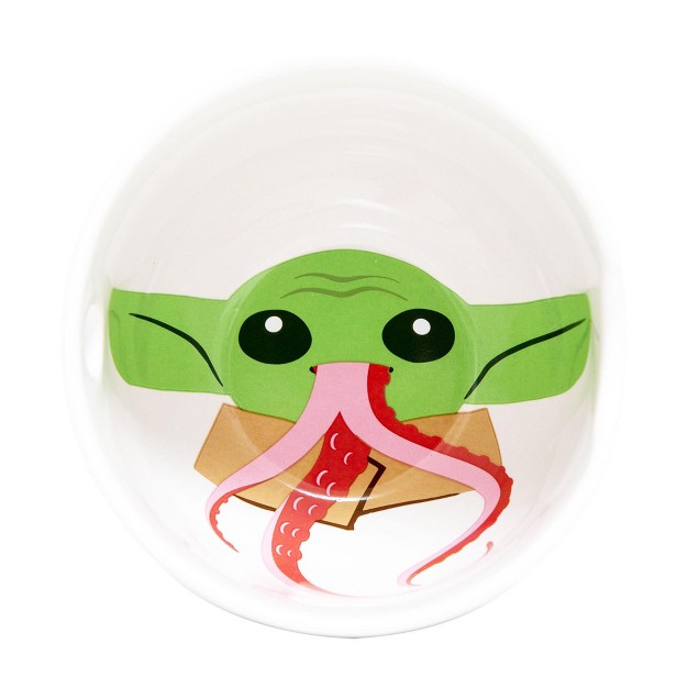 Ukonic Star Wars The Mandalorian Grogu Tentacle Chowder Ramen Bowl And Chopstick Set