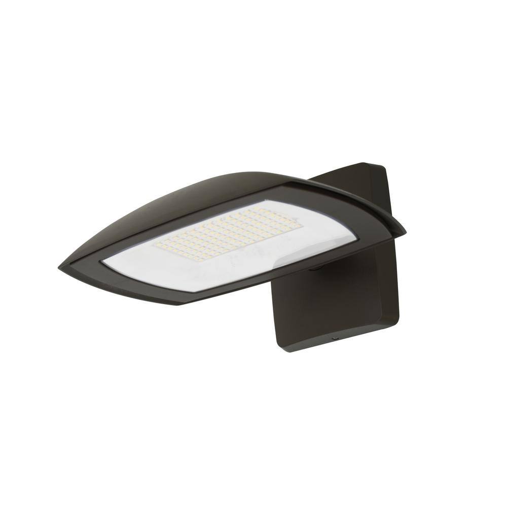 Commercial Electric 250W Equivalent Integrated LED Bronze Outdoor WallFlood Light 8000 Lumens FSNX80-PC-4K-BZ