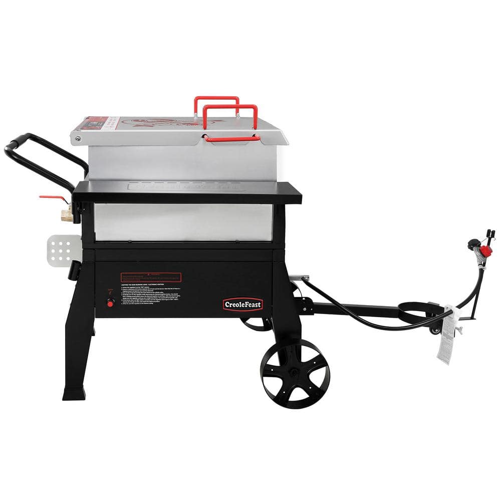 CreoleFeast Single Sack Crawfish Boiler Outdoor Stove Propane Gas Grill Cooker in Black CFB1001A