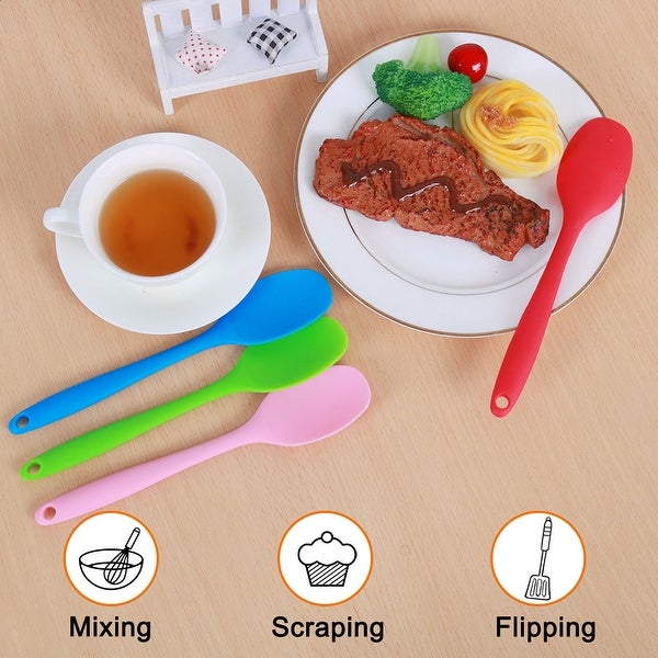 4 Pcs Silicone Heat Resistant Non-scratch Turner Non Stick Spatula - 21 x 4cm/8.3