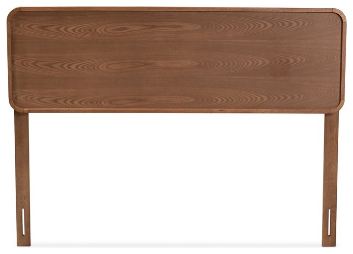 Baxton Studio Mailene Mid Century Wood Full Headboard in Walnut Brown   Transitional   Headboards   by Homesquare  Houzz