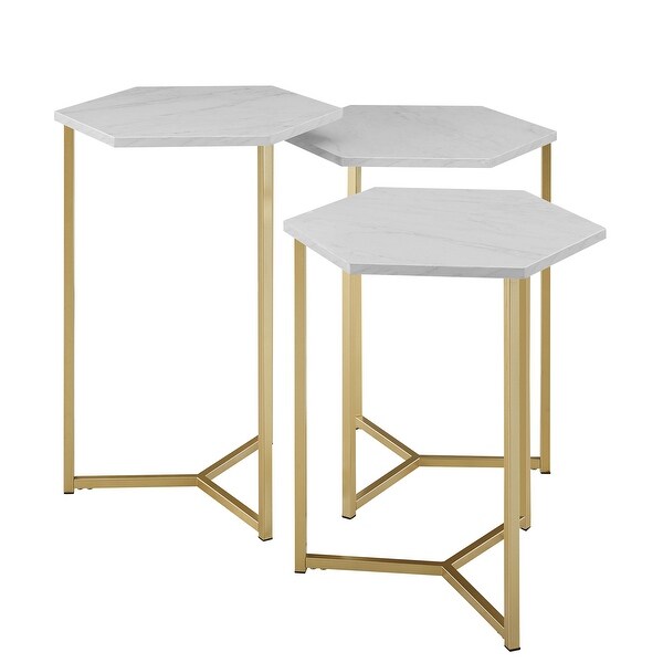 Middlebrook Linder Hex Nesting Tables， Set of 3