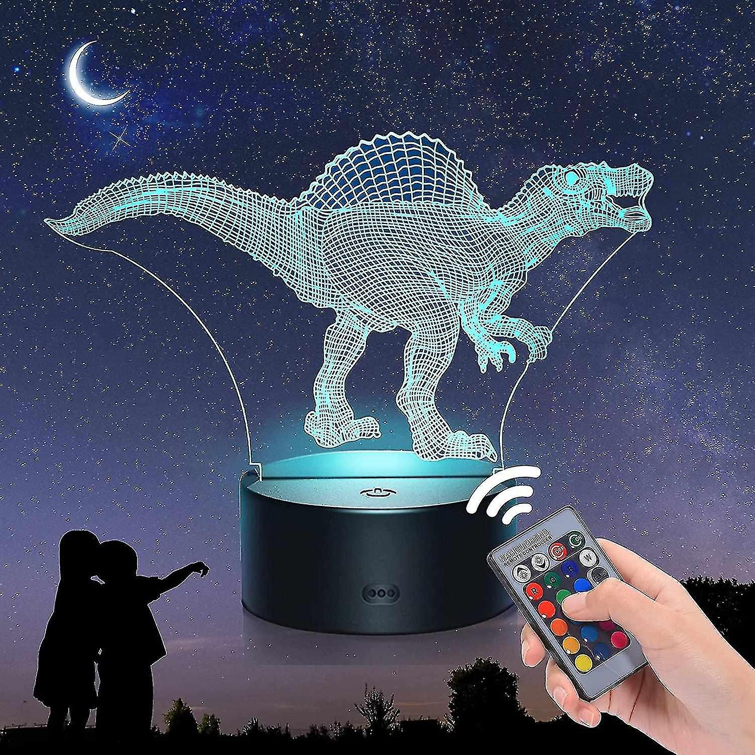 Night Light For Kids， 16 Colors 3d Spinosaurus Night Light