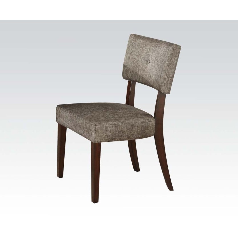 2PCS Drake Dining Chair Armless Side Chair (Set-2) in Gray Fabric