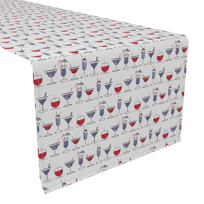 Table Runner， 100% Polyester， 14x108， Cocktails in Hand