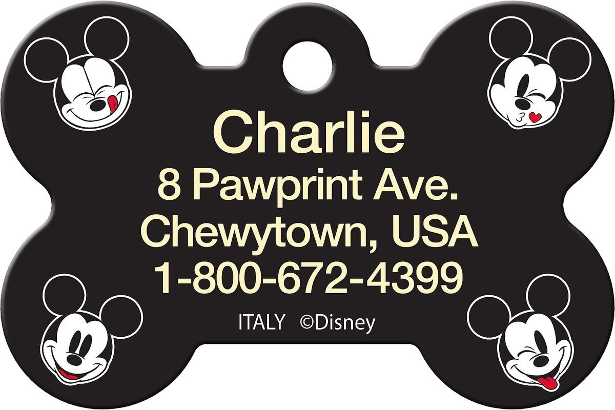 Quick-Tag Disney's Mickey Mouse Bone Personalized Dog ID Tag