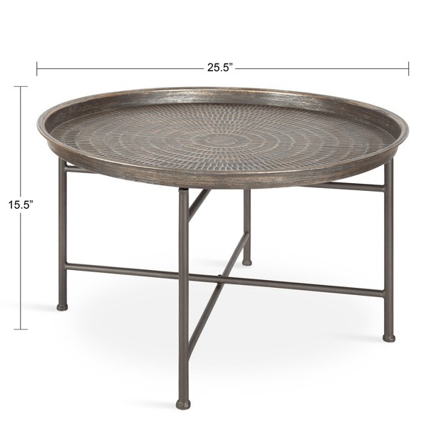 Kate And Laurel Mahdavi Round Metal Coffee Table