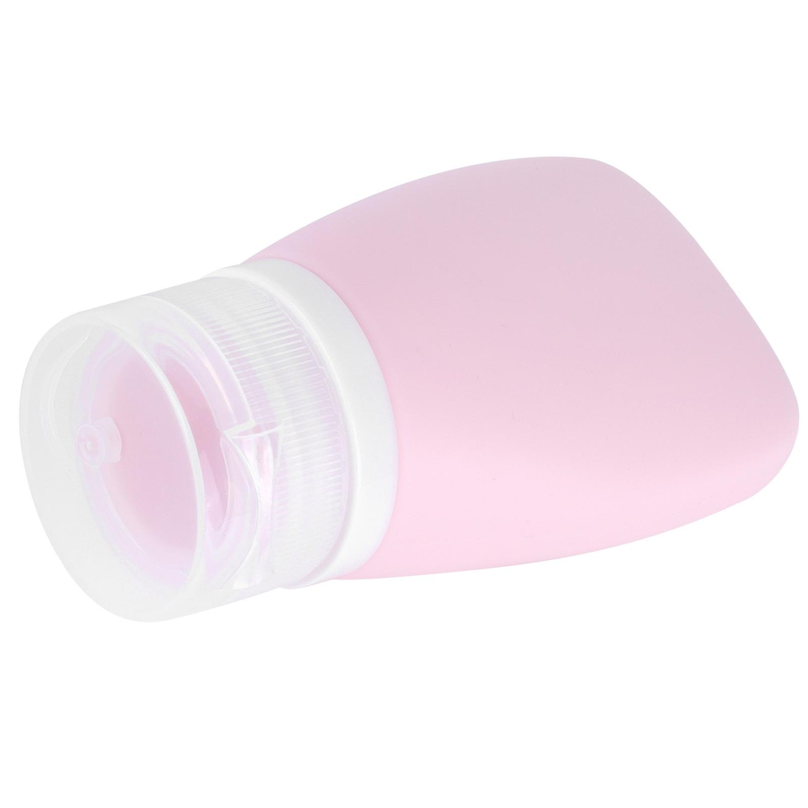 Travel Bottle Food Grade Silicone 60ml Capacity Empty Bottle For Facial Cleanser Shampoo Conditioner Lotionpink