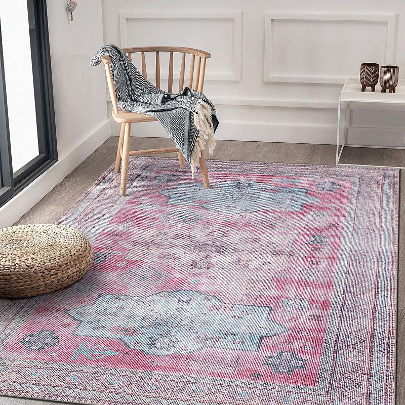 World Rug Gallery Distressed Transitional Bohemian Area Rug