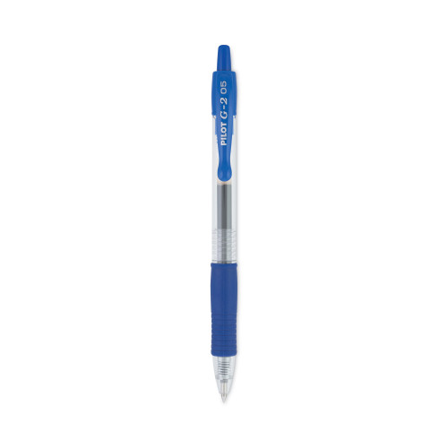 Pilot G2 Premium Retractable Gel Pen， 0.5mm， Blue Ink， Smoke Barrel， Dozen (31003)