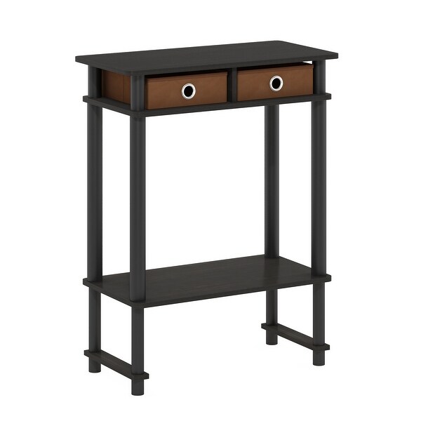 Furinno Turn-N-Tube Tall-Wide Hallway Console Table with Bin