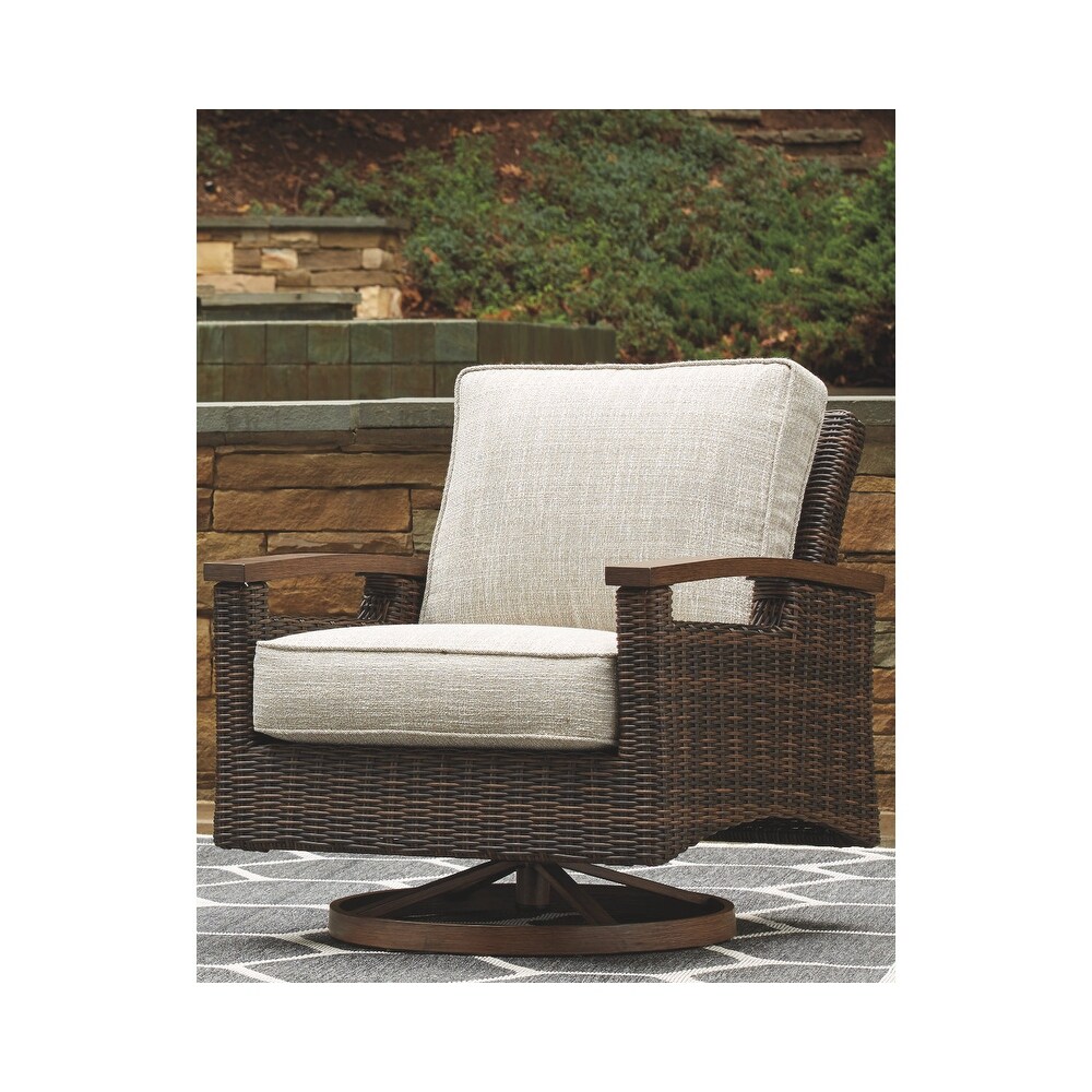 Paradise Trail Outdoor Medium Brown Swivel Lounge Chairs (Set of 2)   32.5\