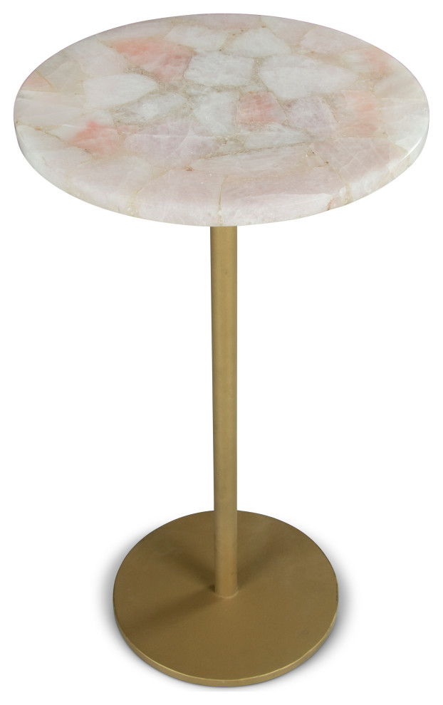 Rosie Agate Top Round Chairside Table   Contemporary   Side Tables And End Tables   by Steve Silver  Houzz