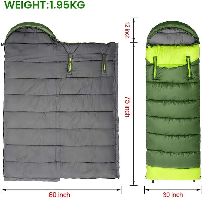 Adult Portable Winter Promotional Price Indoor Envelope Sleeping Bag With Drawstring Hood