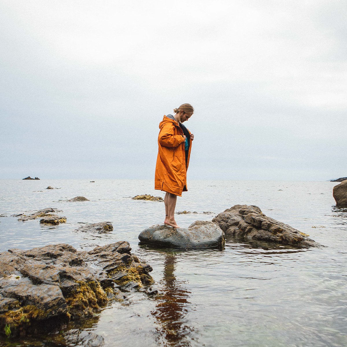 Escapism Recycled Towel Lined Changing Robe - Sunrise Orange