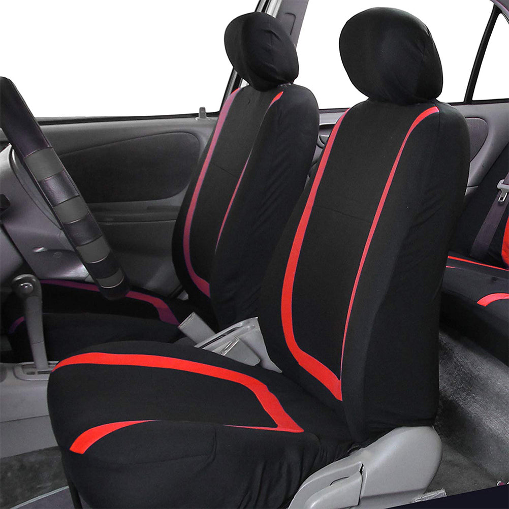 NUOLUX 4 Pcs Car Seat Cover Universal Auto Seat Cover Thicken Wear Resistant Car Seat Protector Mat Car Interior Accessory (Red)