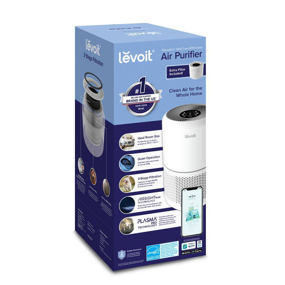 LEVOIT PlasmaPro 219 sq. ft. 300S Smart True HEPA Air Purifier with Bonus Filter HEAPAPLVSUS0094