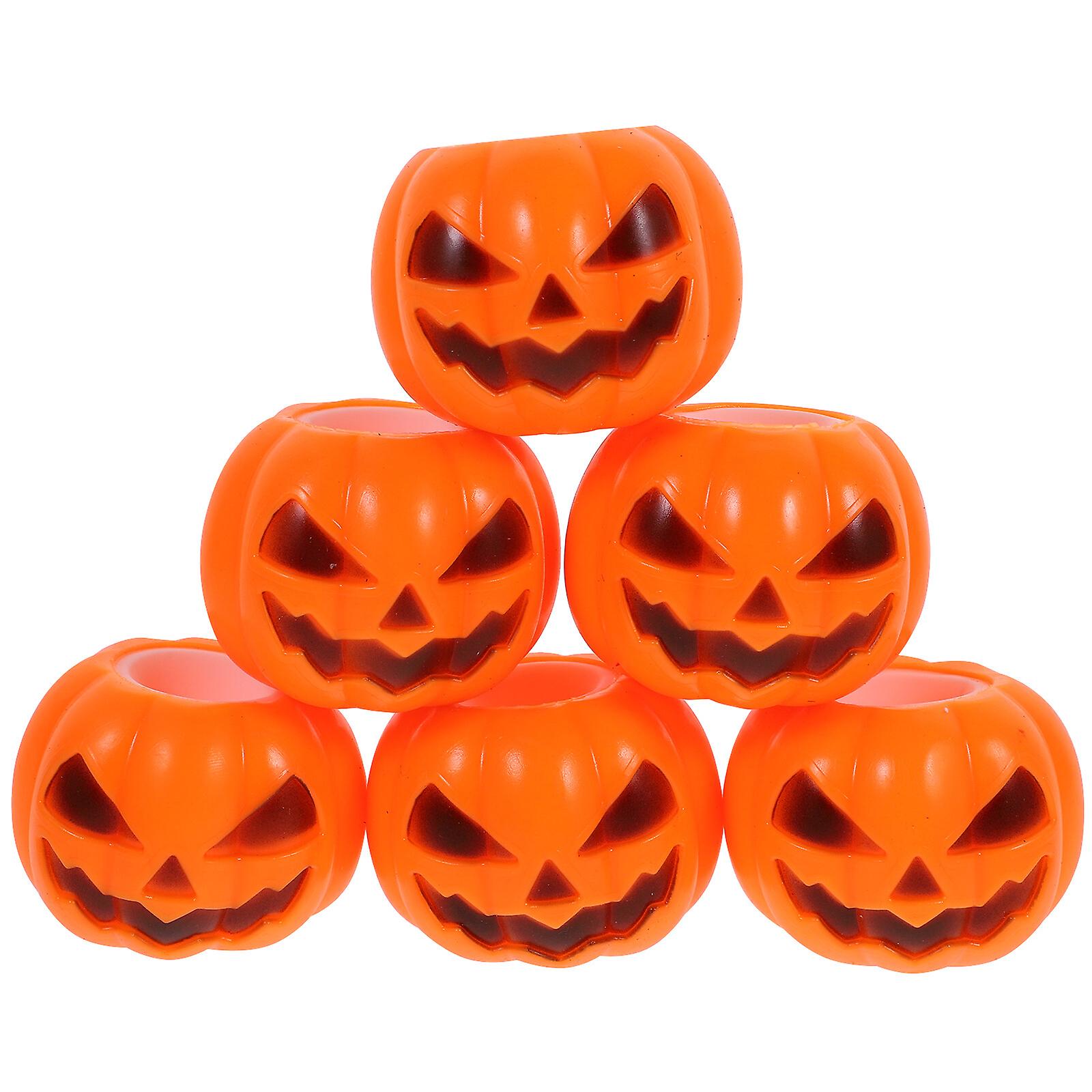 6pcs Luminous Toys Adult Stress Toys Cartoon Pumpkin Toys Spoof Pumpkin Toys