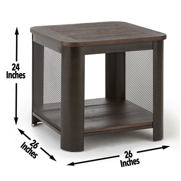 Brown Solid Wood Barrow End Table