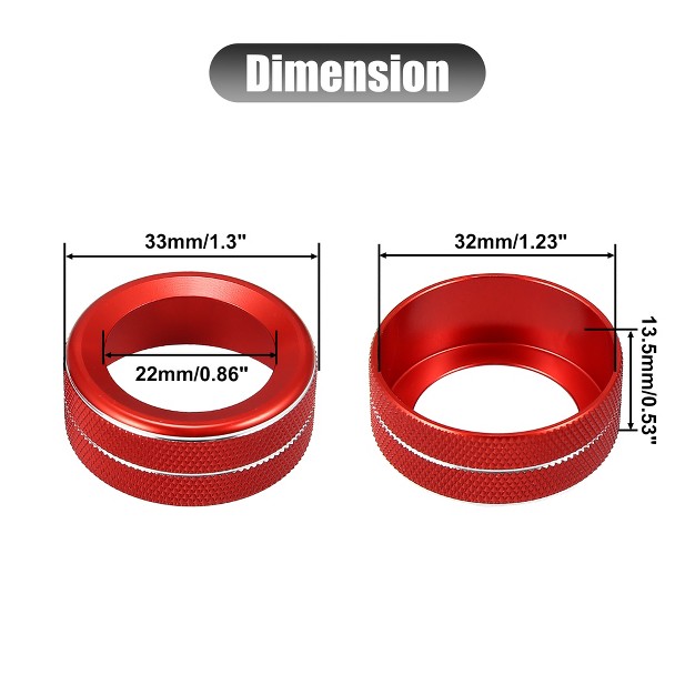 Unique Bargains Knob Button Cover Audio Switch Knob Decoration Audio Knob Cover For Toyota 4runner 2010 2019 Twist Red 2pcs