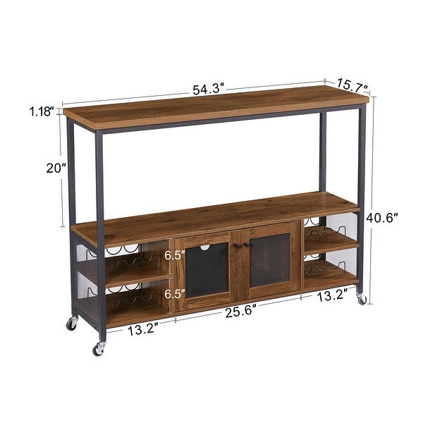 Wine shelf table， modern wine bar cabinet， console table， bar table， TV cabinet， sideboard with storage compartment