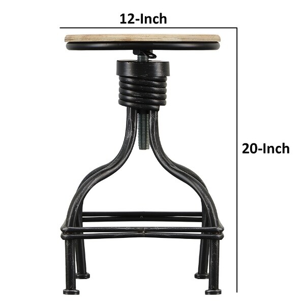 Metal Frame Swivel Counter Bar Stool With Round Seat