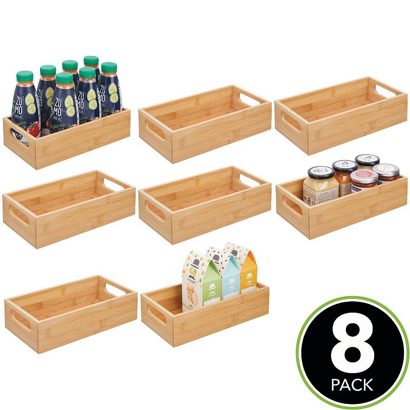 mDesign Formbu 11.5 x 6 x 3 Organizer Storage Bin with Handles for Kitchen - 8 Pack