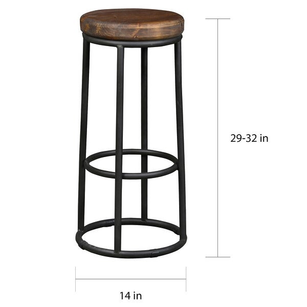 Carbon Loft Horseshoe Reclaimed Wood and Iron Stool