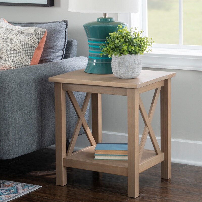 Ripplewood Farmhouse X Base Side End Table