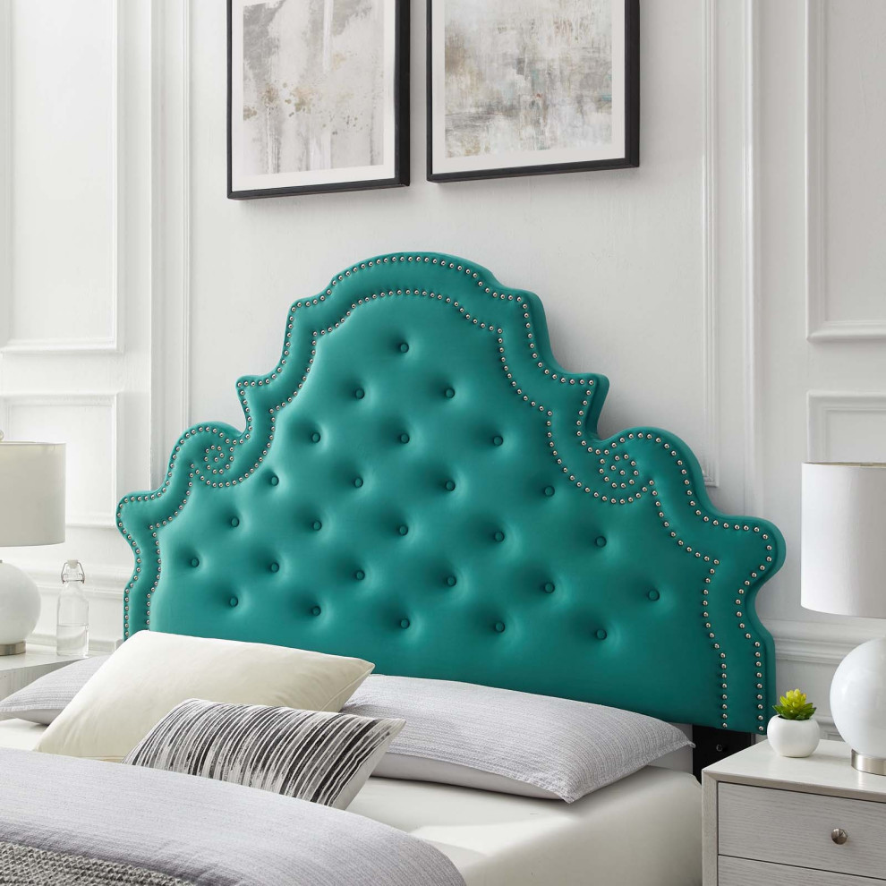 Diana Tufted Performance Velvet Twin Headboard   Contemporary   Headboards   by ShopFreely  Houzz