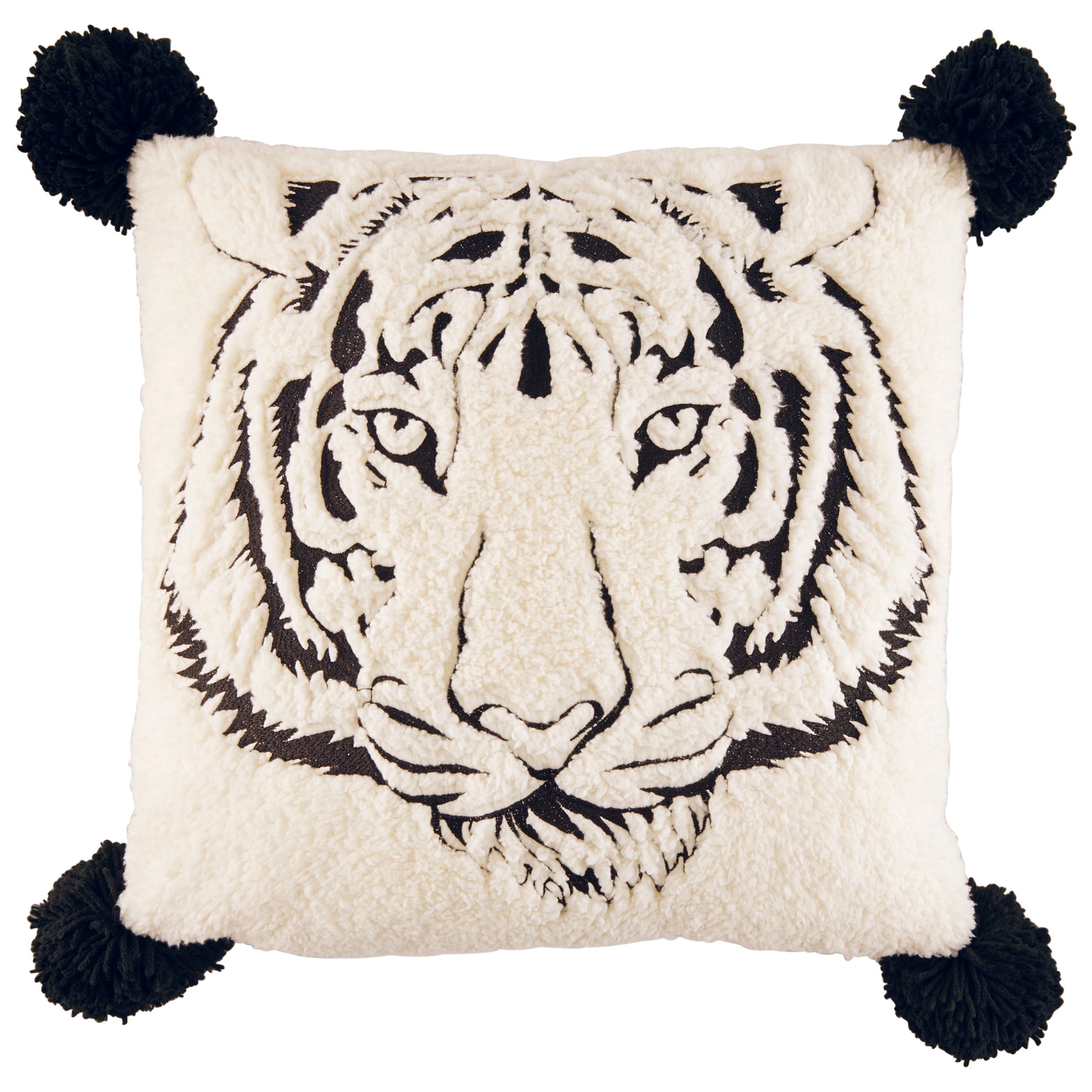 Betsey Johnson Betseys Tiger Black Square Pillow