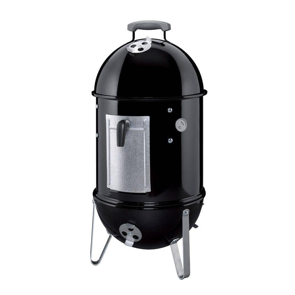 Weber 14 in. Smokey Mountain Cooker Smoker in Black with Cover and Built-In Thermometer 711001