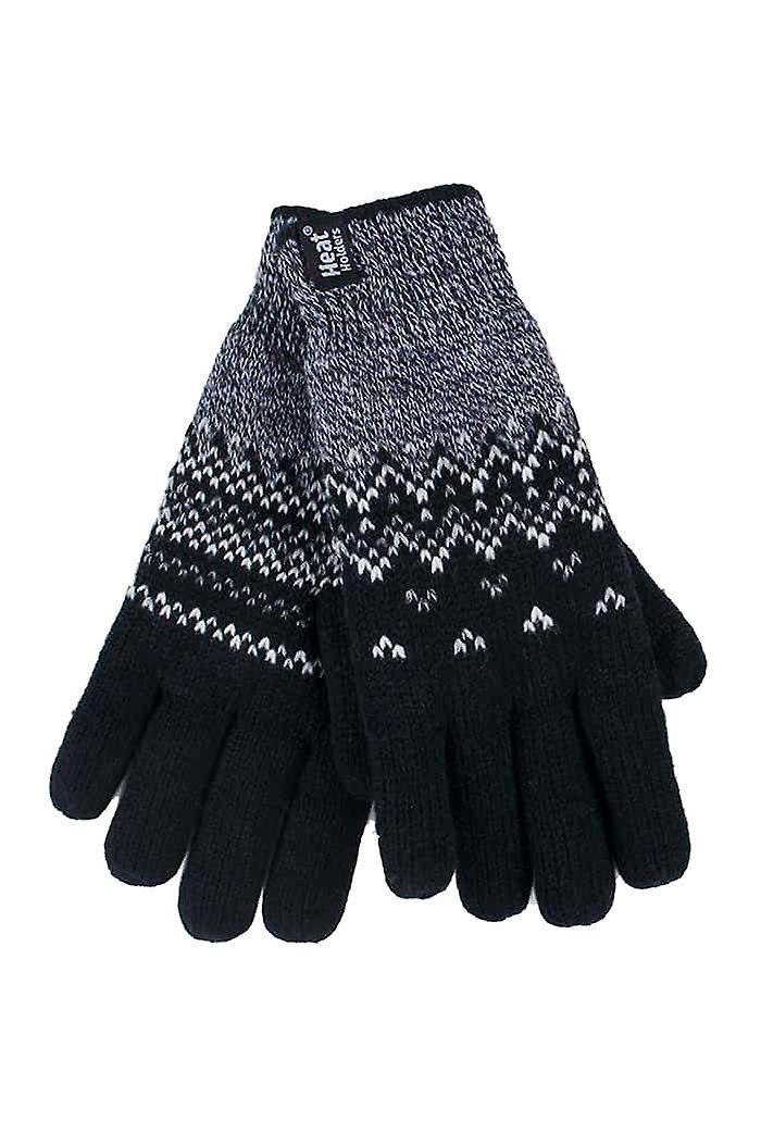 Womens patterned fleece lined thermal gloves